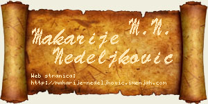 Makarije Nedeljković vizit kartica